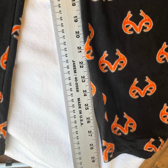 Realtree Women Fleece Pants size XL Black & Orange Casual Stretchy Elastic Waist - Picture 4 of 10